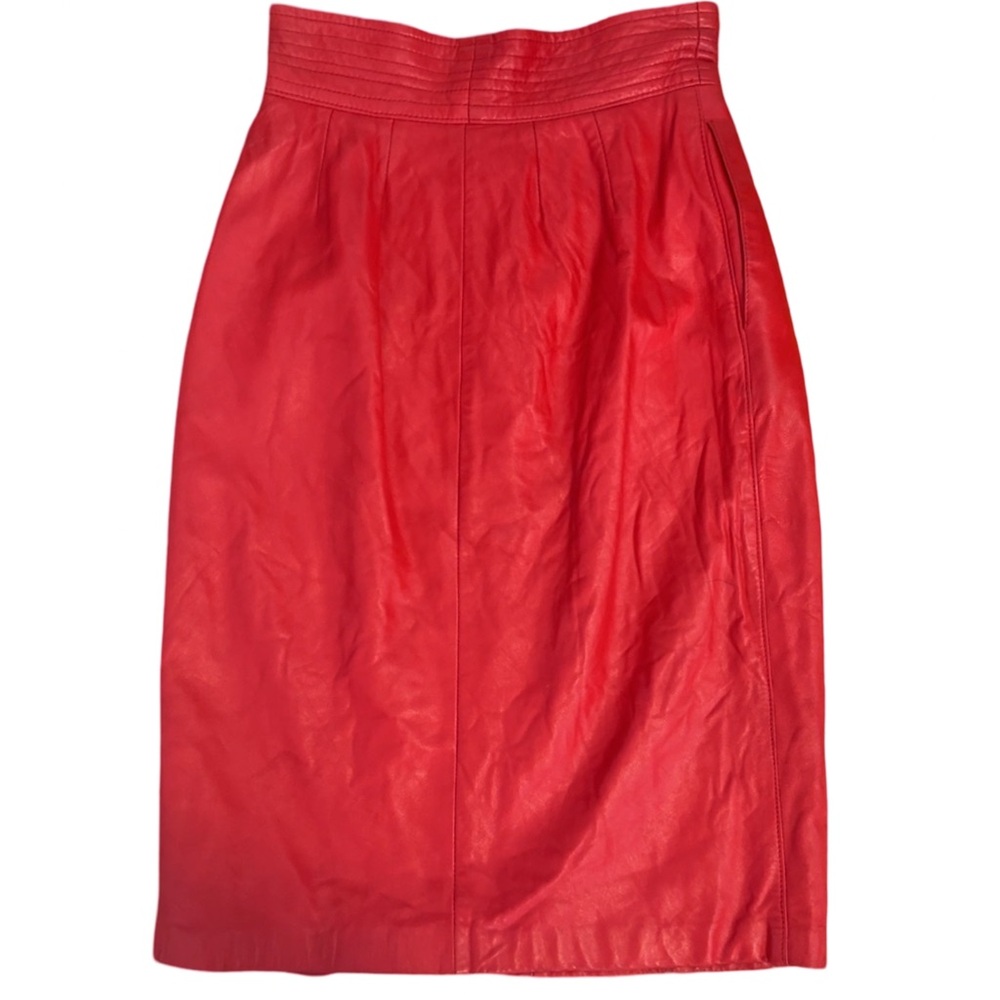 EREZ Red Leather Skirt
